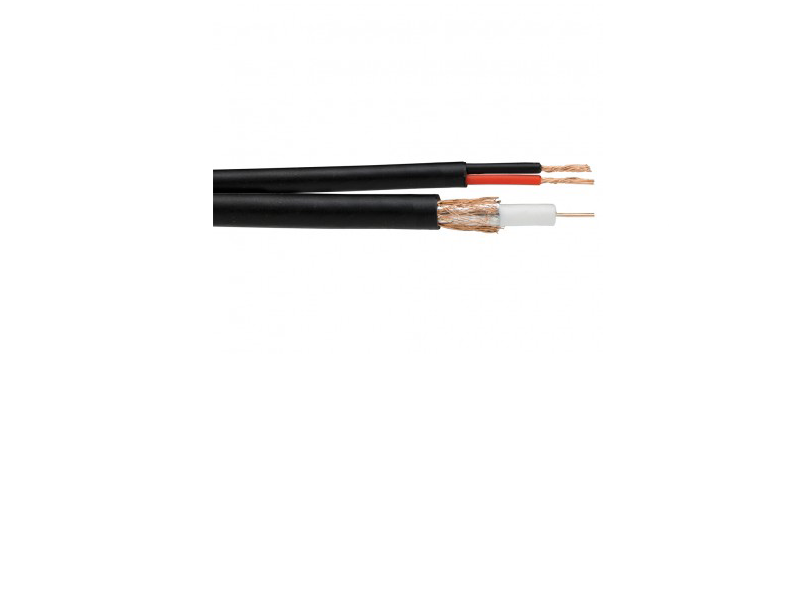 Side by Side Video & Twin Power Cable, 100 Metre Drum in Black